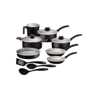 Jogo de Panelas Tramontina Turim em Alumínio com Revestimento Interno e Externo em Antiaderente Starflon Max Preto 10 Peças