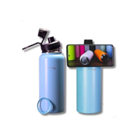 Garrafa Térmica Barganha Mix com Suporte Magnetico Duplamente Isolada a Vácuo, 1000ml, Mantém Bebidas Quentes por 12 Horas e Geladas por 24 Horas (p1666Azul)