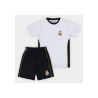 Conjunto Real Madrid Dry Fit Infantil - Branco+Preto