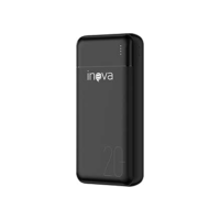 Power Bank, Carregador Portátil de 20000mAh com Carga Rápida, Múltiplas Portas, Design Leve e Proteção Inteligente para Dispositivos iOS e Android/USB/Type-C/Preto/(MD-30275)