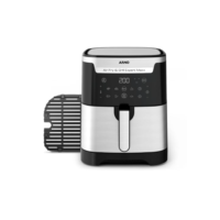 Fritadeira sem Óleo e Grill Arno Airfry & Grill Expert Maxx Digital 6,5L AFD6, 1680W, Inox e Preta, 8 Programas, Divisória e Função SYNC, 2 em 1 para Fritar e Grelhar, 110V