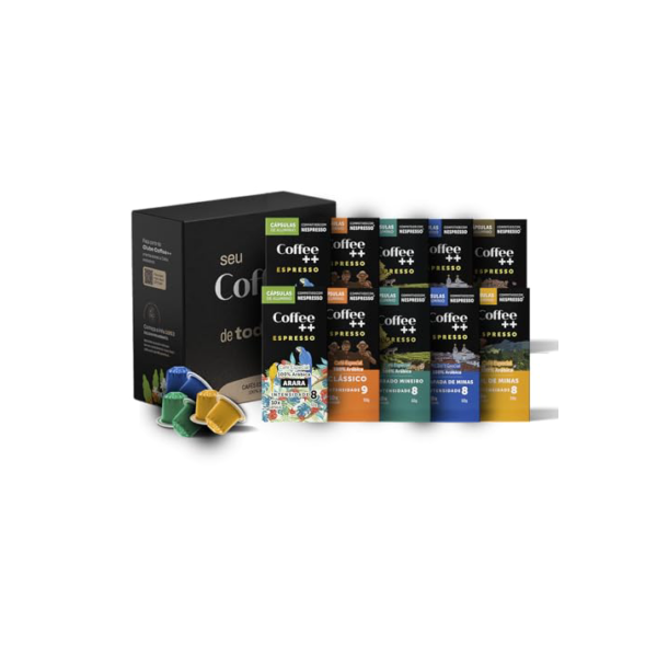 Kit de Cápsulas de Café Coffee Mais, compatível com Nespresso, contém 100 cápsulas
