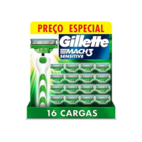 Carga para Aparelho de Barbear Gillette Mach3 Sensitive 16 unidades