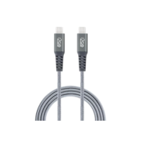 Cabo USB-C + USB-C I2GO 2m 3A Nylon Trançado Chumbo - I2GO PRO