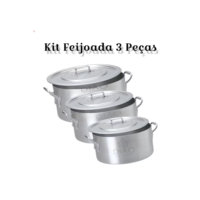 kit panela feijoada de alumínio 3 peças
