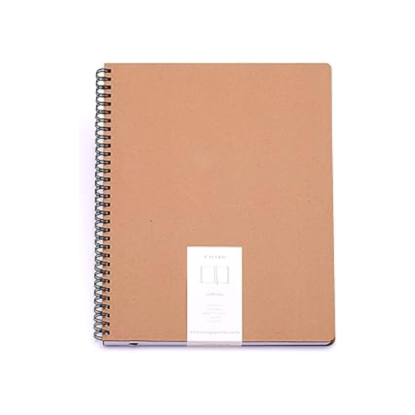 Caderno Pautado, Cicero, Wire O Kraft, 2100, Bege, 21x28