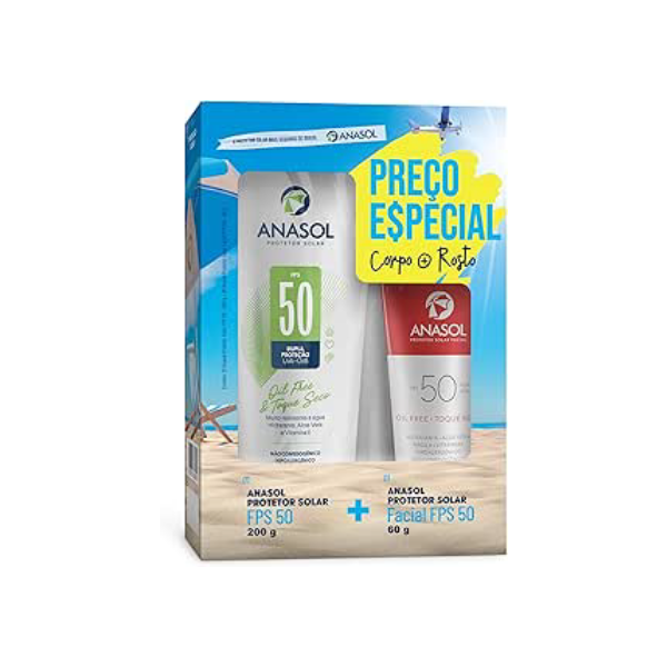 Anasol Conjunto Fps 50 Facial 60G + Fps 50 Corpo 200G