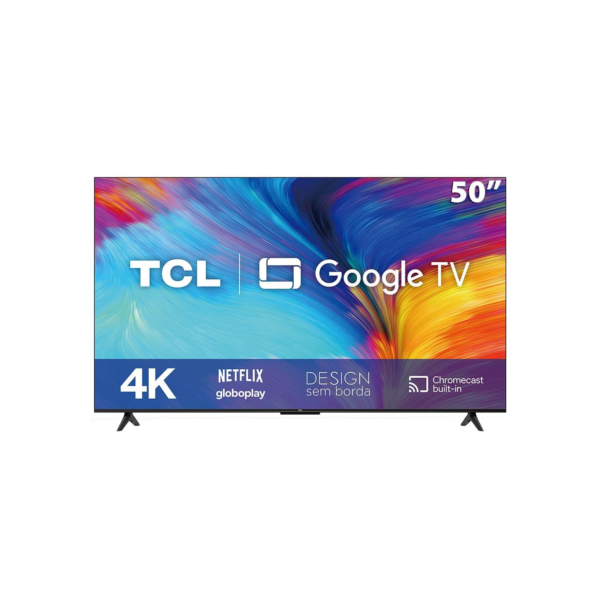 Smart TV LED 50" 4K TCL 50P635 com HDR, Wi-Fi Dual Band, Bluetooth, Controle Remoto com Comando por controle de Voz, Google Assistente e Borda fina