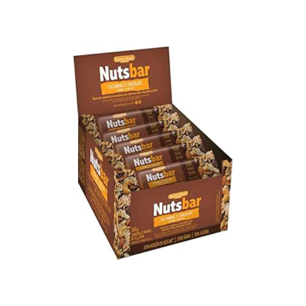 Banana Brasil Barra De Castanhas E Chocolate Com 12 Unidades De 25 G