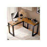 Mesa Escrivaninha Berlim De Canto Em L Para Pc E Computador Cor Canela