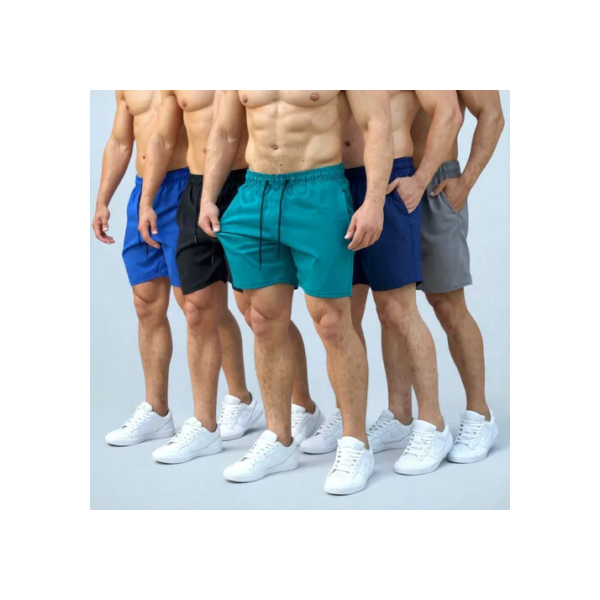 Kit 5 Shorts Masculino Praia C Lycra Tactel Academia Bermuda