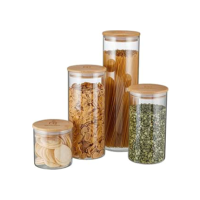 Potes Herméticos Porta-Mantimentos com Tampa de Bambu Electrolux - 4 unidades