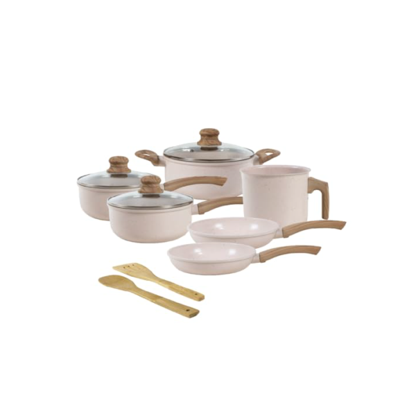 Jogo de Panelas de Alumínio Revestimento Cerâmico com Antiaderente Ecoglide Tuut Vanilla 8 peças