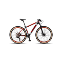 Bicicleta aro 29 dropp race 12 vel  freio hidráulico Suspensão com Trava no Guidão - Preto+Vermelho
