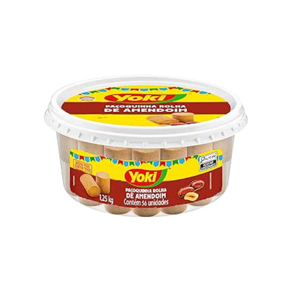 Paçoquinha de Amendoim Rolha Yoki Pote 1,25kg 56 Unidades