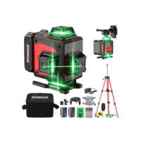 Nivel A Laser 16 Linhas Profissional Verde Nível Laser ​​PrecisãO 2 Baterias 30m Com Tripe