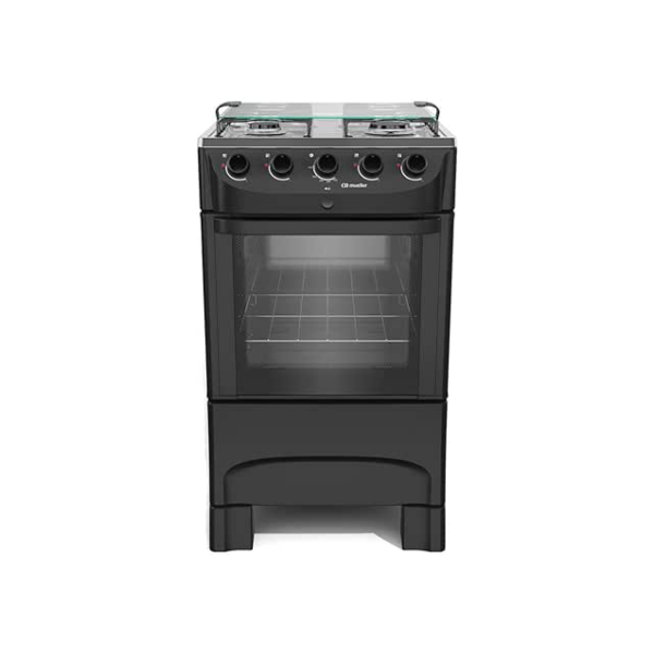 Fogão 4 Bocas Mueller Bivolt com Acendimento Automático Preto Fosco Mfi4bb