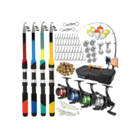 Pescamping Kit Pesca Completo 4 Varas Fibra De Vidro E 4 Molinetes Leve Com Linha - Maleta Com Acessórios Bóias Chumbadas Anzóis E Mais Tralha Quite De Pescaria