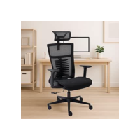 Cadeira De Escritório Ergonômica Profisisonal Lima Pro Luvinco Malha Respirável Com Apoio Cervical Reclinável Cor Preta