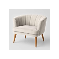 Poltrona Cadeira Decorativa para Sala de Espera Recepção Resistente Ergônomica MOBLAN decor (Bege)