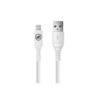 Gshield Cabo Lightning para USB-A 1,5M Compatível com iPhone e iPad, Carregamento Rápido 3A, Revestido em Nylon Balístico, Survivor Branco