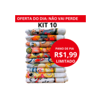 Novo Pano De Prato Estampado Bainha Kit Com 10 Peças