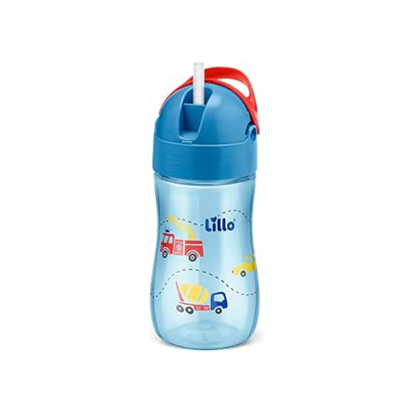 Lillo Copo Infantil Com Canudo Evolution 300Ml Azul -