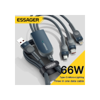 Essager 6a 66w 3 em 1 cabo usb c para iphone 14 13 carregador micro usb tipo c carga rápida para samsung xiaomi huawei poco cabo de dados