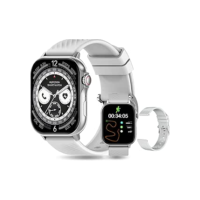 PEJE RelóGio Inteligente com Pulseira Extra - Tela AMOLED 2.13" Tela Full Touch, À Prova d'Água 1ATM, Faz Chamadas Bluetooth, 123+ Esportes, Bateria 5-7 Dias, iOS/Android (Prata)