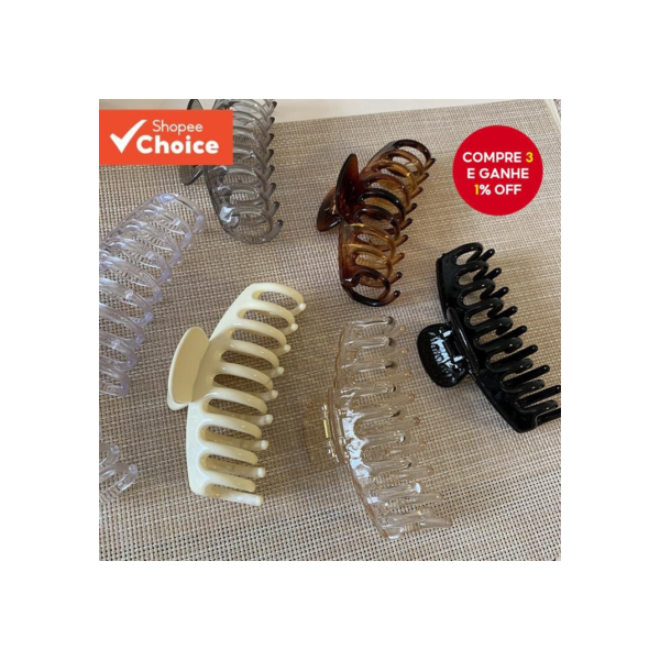 Clip de Cabelo Grande e Brilhante para Senhora Moda Clássica