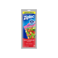 Ziploc Saco Hermético Organizador de Geladeira para Alimentos, Tamanho Grande 26,8 cm x 27,3 cm, com 19 unidades