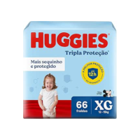 Huggies Fralda Tripla Proteção XG 66 Un