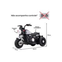 Mini Moto Elétrica Halei Cinza Prata 6v Zippy Toys Motinha Infantil