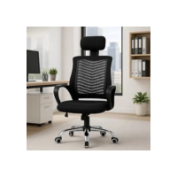 Cadeira de Escritório Ergonômica Ajustável com Apoio de Cabeça (Preto)