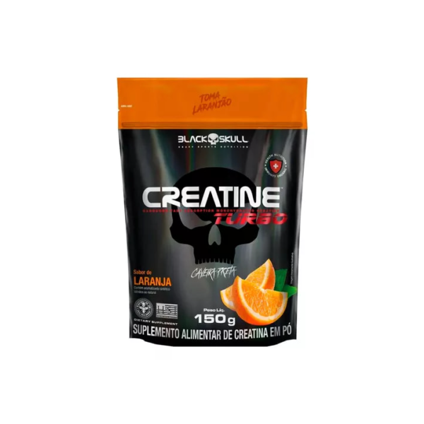 Creatina Turbo Refil - 150g - Caveira Preta / Black Skull Sabor Laranja