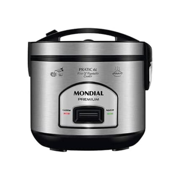Panela Elétrica de Arroz, Mondial, Preto/Inox, 500W, 220V - PE-43-6X