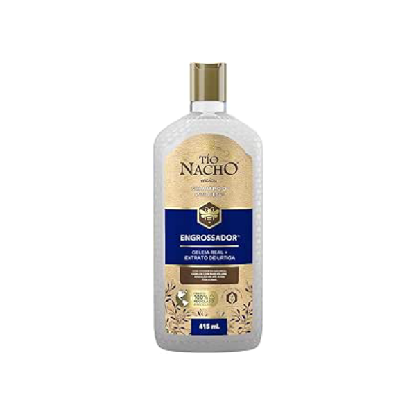 Tio Nacho - Shampoo Antiqueda Engrossador para dar mais volume aos cabelos, 415ml, Cabelos lindos e brilhantes