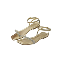 Sandália Rasteira  C/Strass  Casual Dia a Dia Lord Feet