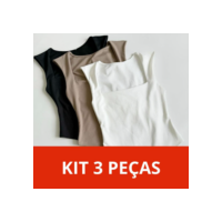 Kit Body Bori Feminino Madri Regata Decote Quadrado Alças Grossas Básico Estiloso