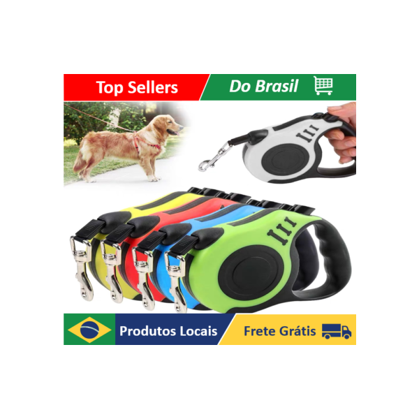 Coleira Guia Retrátil Coleira Para Cães E Gatos Passeio Pet