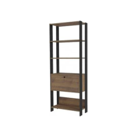 Estante Organizadora com porta basculante MATCH cor Pinho/Preto - Artely