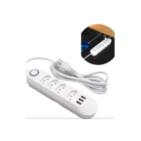 Extensão Elétrica 2m Com 4 Tomadas e 3 Entradas USB com Botão Power Socket-Promoção