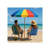 Kit 2 Cadeiras de Praia Dobrável Área Externa Varanda Jardim