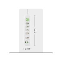 Extensão Filtro de Linha Régua 5 Tomadas 2 USB 1 Tipo-C Cabo 2m Bivolt com Botão ON/OFF