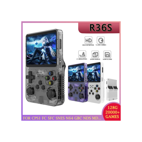 R36S Handheld Game Console, Tela IPS, Retro Game Console, Pocket Video Player Portátil, Sistema Linux, 3,5"