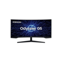 Monitor Gamer Samsung Odyssey G5 34" UWQHD, Tela Curva Ultrawide, Painel VA, 165Hz, 1ms, HDR10, HDMI, DP, FreeSync Premium