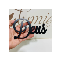 Palavra decorativa em MDF 3mm PRETO para parede, KIT COM 10 PALAVRAS