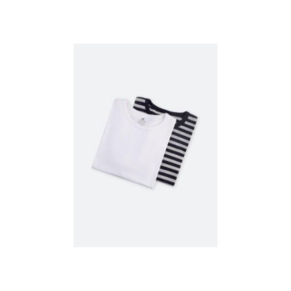 Kit 2 Camisetas Hering com Gola Arredondada Masculina - Branco+Preto