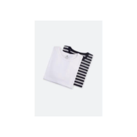 Kit 2 Camisetas Hering com Gola Arredondada Masculina - Branco+Preto
