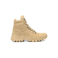 Bota Coturno Militar Cano Médio Confortável Em Couro Legítim